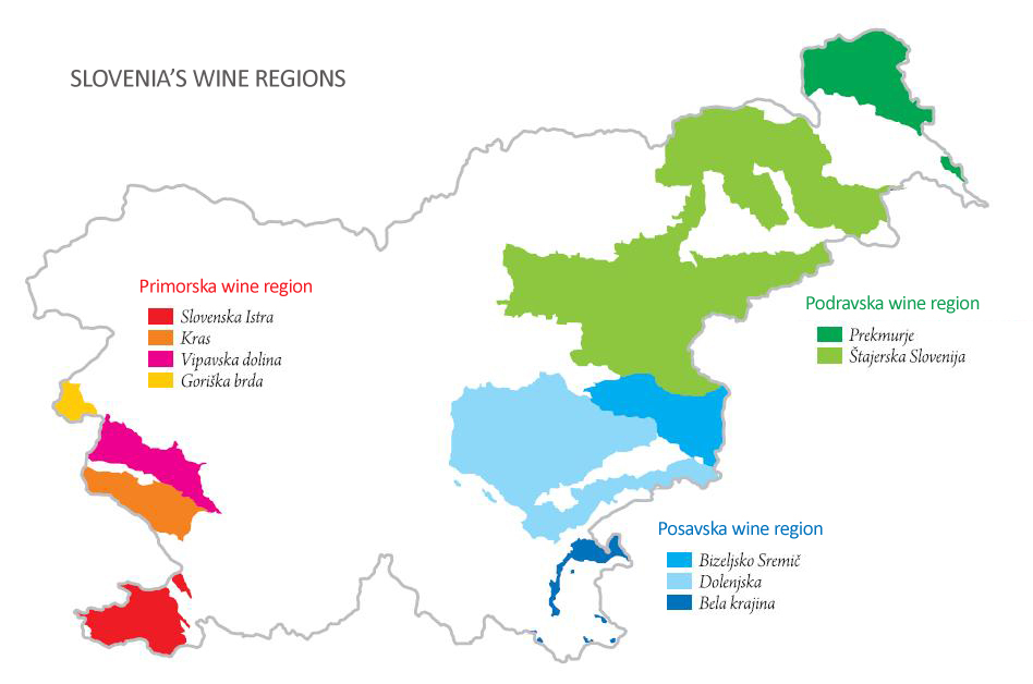 The wine regions of Slovenia